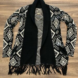 Billabong fringe open style cardigan sweater Beach Size L